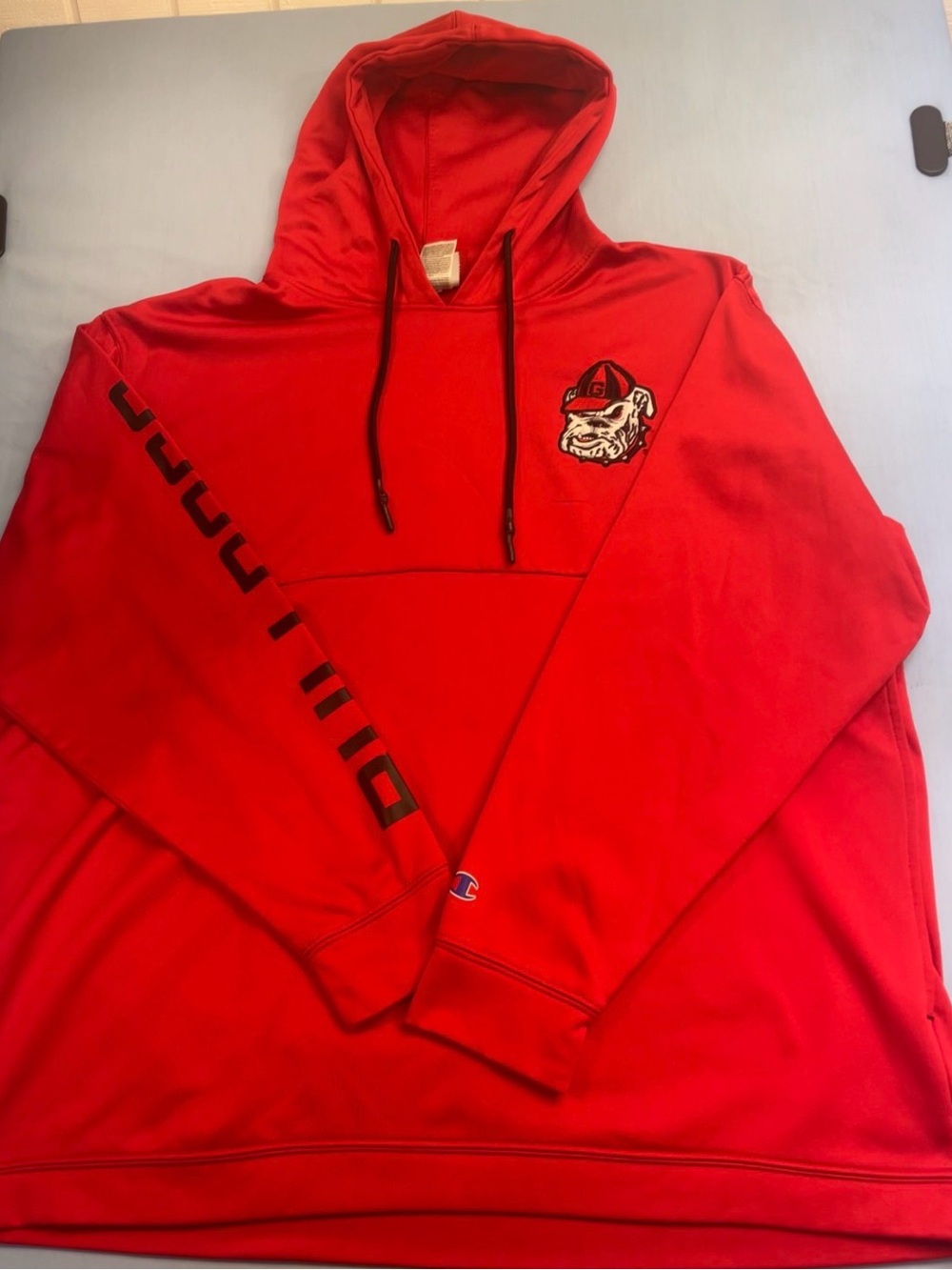 Champion Georgia Bulldogs Men’s XXL Red Hoodie College Sportswear Sweatshirt